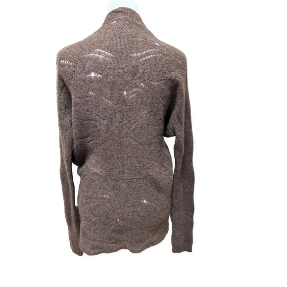 Vince Women’s Yak Hair & Wool Drop Needle Open Front Brown Cardigan Sweater XS - Picture 4 of 8